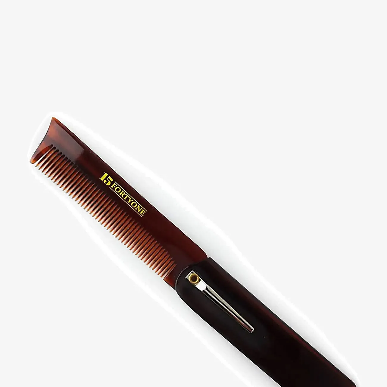 1541 of London Folding Pocket Hair & Beard Comb With Clip - Brown - ONE SIZE