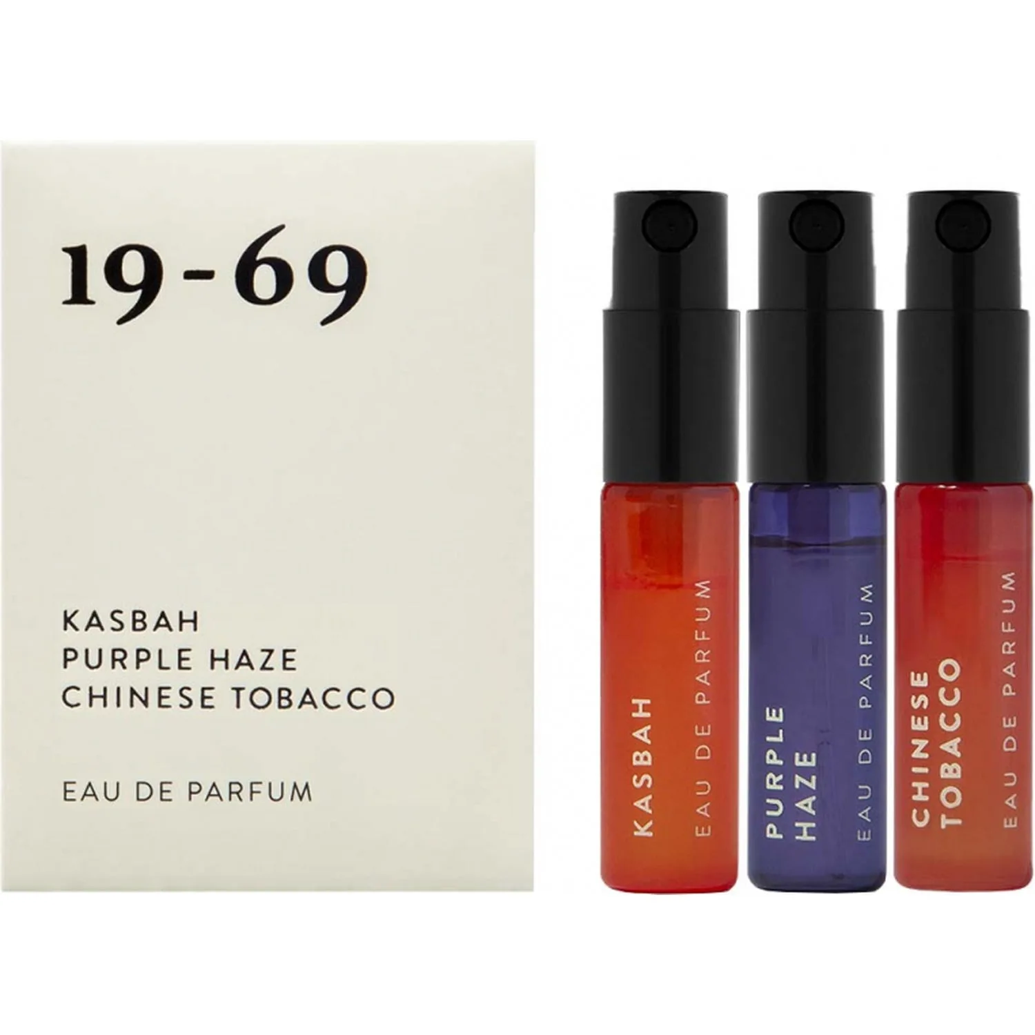 19-69 The Collection Four Eau De Parfum (3 References) Kasbah, Purple Haze, Chinese Tobacco - 3 x 2,5 ml