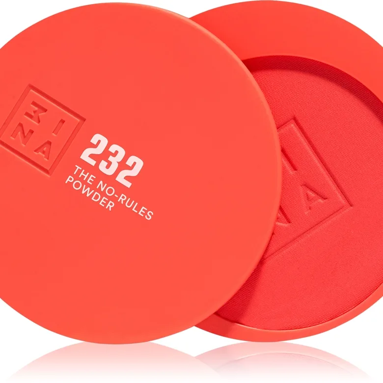 3INA The No-Rules Powder multifunktionell makeup för ögon, läppar och ansikte Skugga 232 - Hot coral, matte 8 g