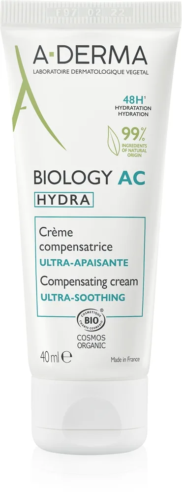 A-Derma Biology AC Hydra Fuktgivande och lindande kräm Med 48 timmars effektivitet 40 ml