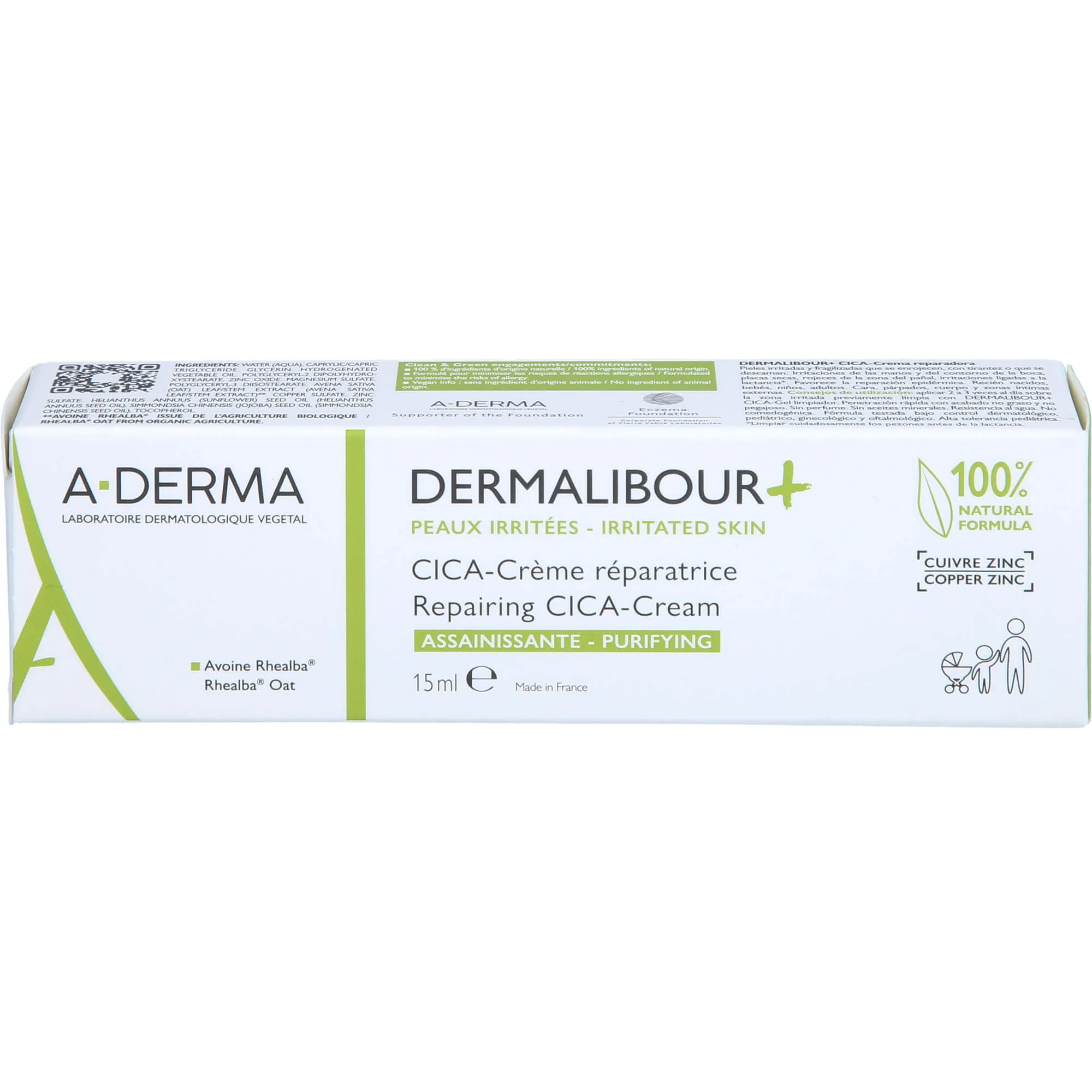 A-DERMA DERMALIBOUR Reparierende CICA-Creme 15 ml Creme
