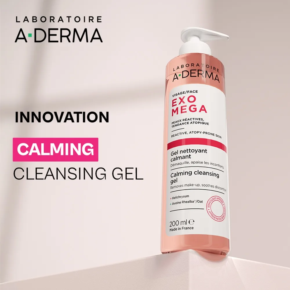 A-Derma Exomega Calming Cleansing Gel Smink borttagnings gel med lugnande egenskaper 200 ml