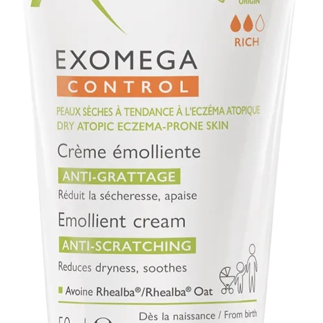 A-Derma Exomega Control Emollient Cream Kroppskräm För mycket torr känslig och atopisk hud 50 ml