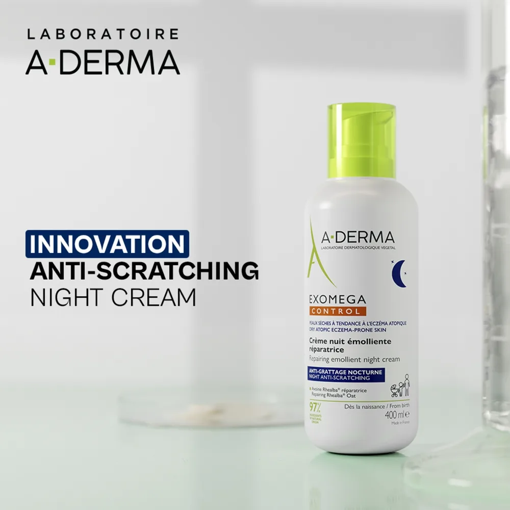 A-Derma Exomega Control Repairing Emollient Night Cream Regenererande nattkräm mot irritation 200 ml