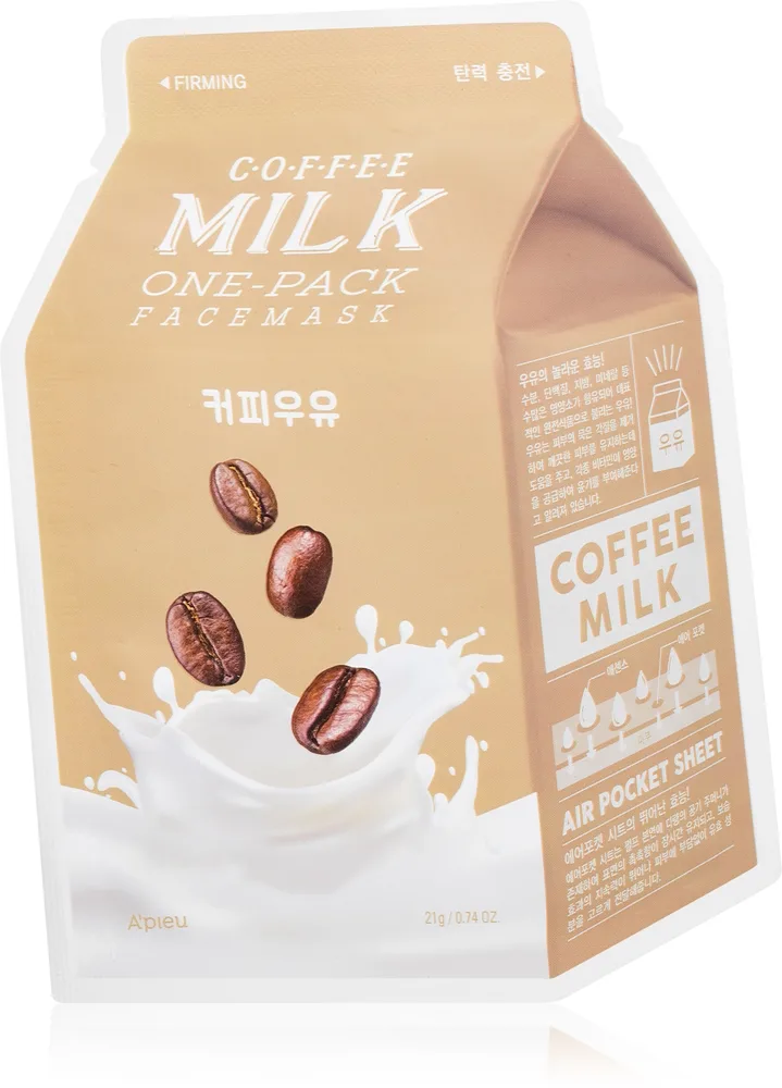 A’pieu One-Pack Milk Mask Coffee Fuktgivande och vitaliserande arkmask 21 g