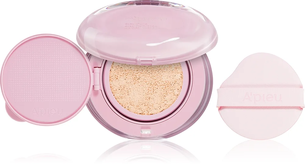 A’pieu Waterlock Comfort Veil Cushion langanhaltendes Make up im Schwämmchen für intensive Feuchtigkeitspflege der Haut Farbton 19 Pure 15 g