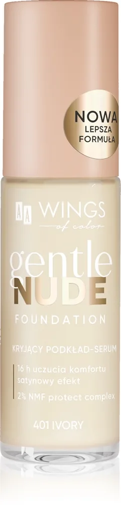 AA Wings of Color Gentle Nude Foundation Flytande foundation med återfuktande effekt Skugga 401 Ivory 30 ml
