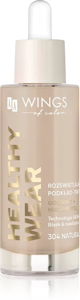 AA Wings of Color Healthy Wear Radiant Foundation Lystergivande fuktgivande smink Skugga 304 Natural Beige 30 ml