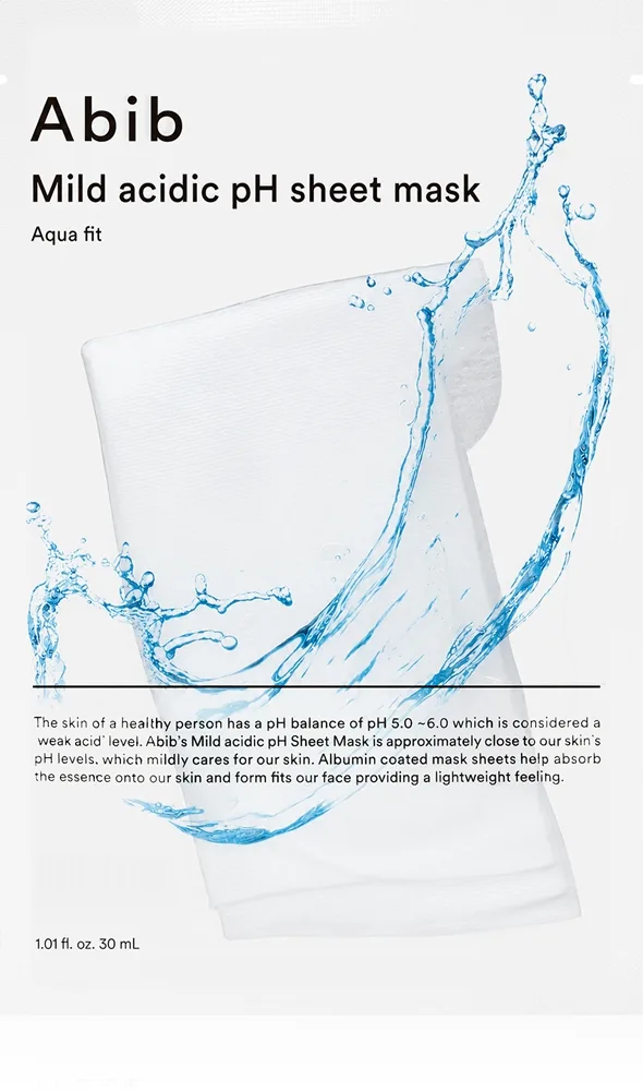 Abib Mild Acidic pH Sheet Mask Aqua Fit Arkmask för intensiv återfuktning 30 ml