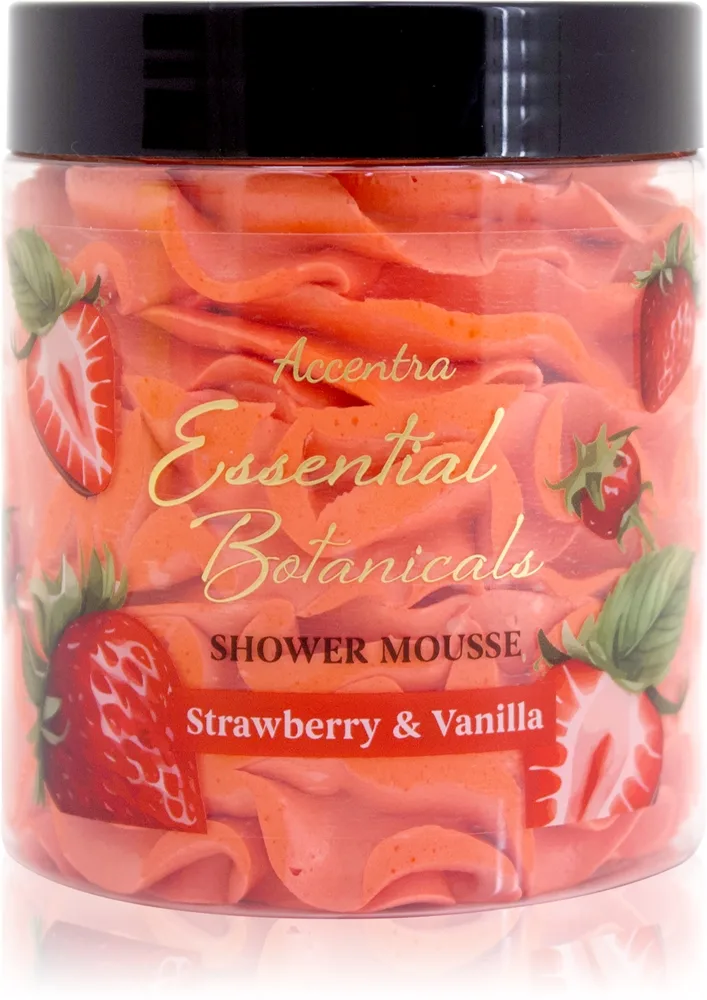 Accentra Essential Botanicals Shower Mousse Bruseskum Aroma Strawberry & Vanilla 200 g