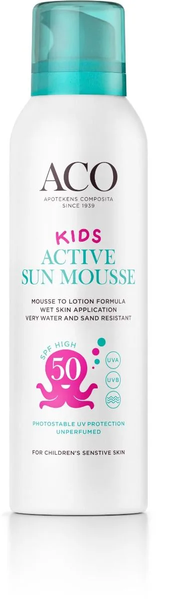 ACO Sun Kids Active Mousse SPF50 Oparfymerad 150 ml