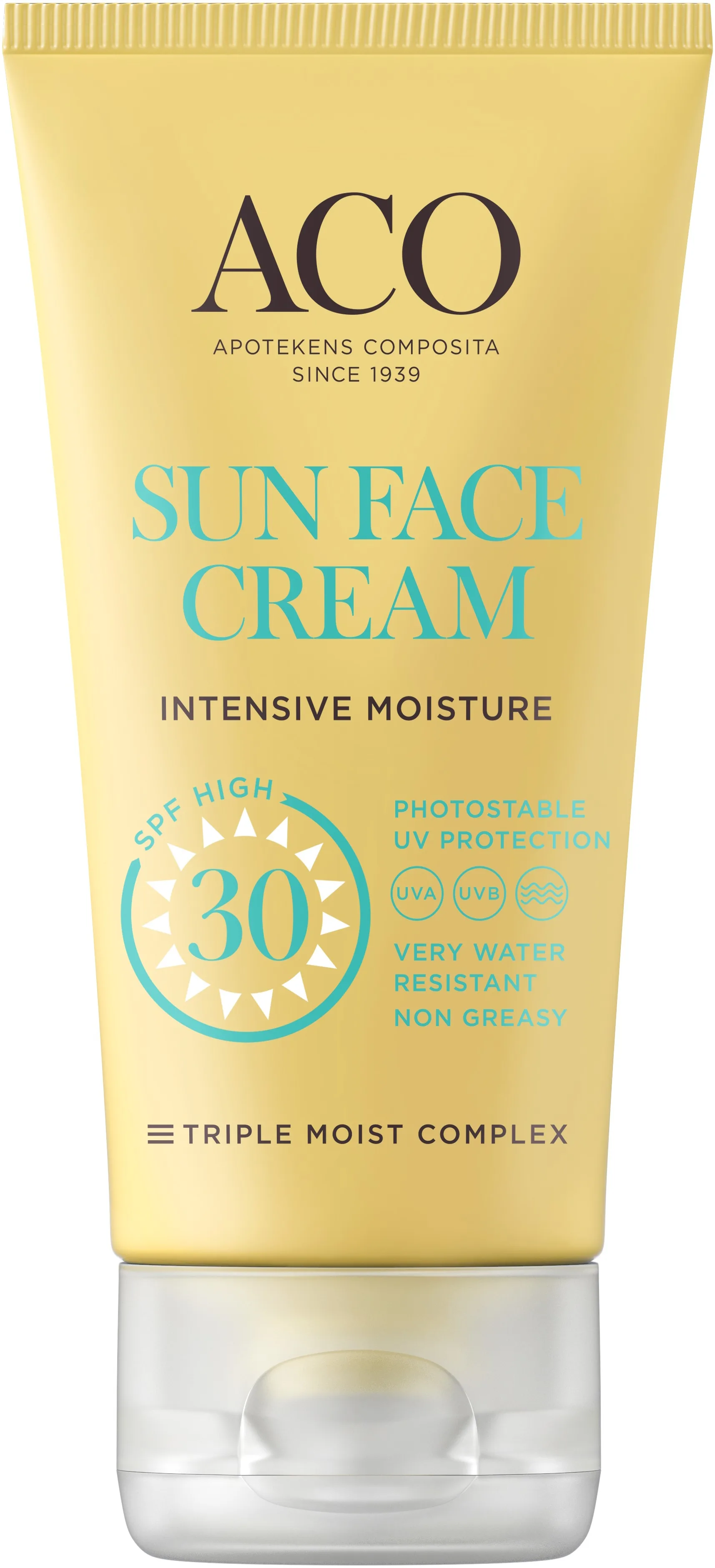 ACO Sun Face Cream SPF30 Parfymfri Solskydd Ansikte 50 ml