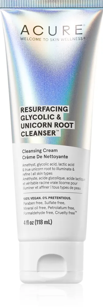 ACURE Resurfacing Glycolic & Unicorn Root Rengörande kräm för ansikte 118 ml