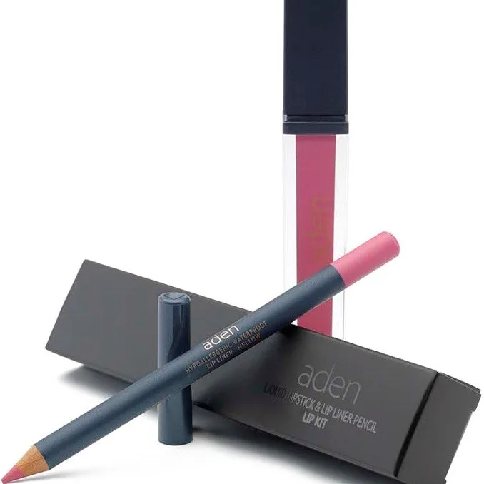 Aden Liquid Lipstick + Lipliner Pencil Set Mellow 20