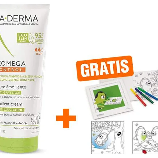 A-Derma Exomega Control Creme rückfettend 200 ml + gratis Malbuch - Rückfettende Creme