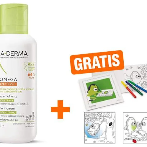 A-Derma Exomega Control Creme rückfettend 400 ml + gratis Malbuch - Rückfettende Creme