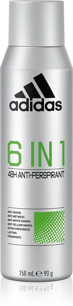 Adidas 6 in 1 antiperspirantti miehille 150 ml