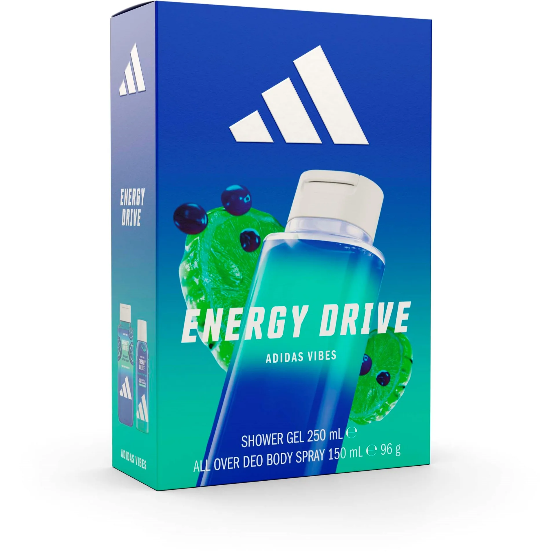 Adidas Gift Set Vibes Energy Drive Shower Gel 250 ml + Deo Body Spray 150 ml