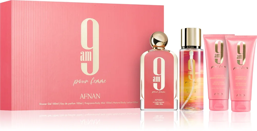 Afnan 9 AM Pour Femme Presentförpackning för Kvinnor 4 st.