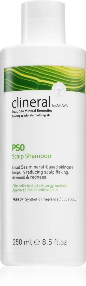 AHAVA Clineral PSO rauhoittava shampoo kuivalle ja kutisevalle päänahalle 250 ml