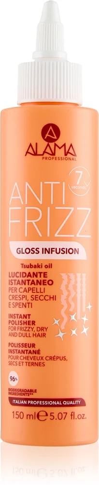 Alama Professional Anti Frizz Gloss Infusion Leave-in Serum for skinnende og blødt hår 150 ml