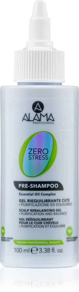 Alama Professional Zero Stress Detox Pre-Shampoo ennen shampoopesua käytettävä hoito detox-vaikutukseen 100 ml