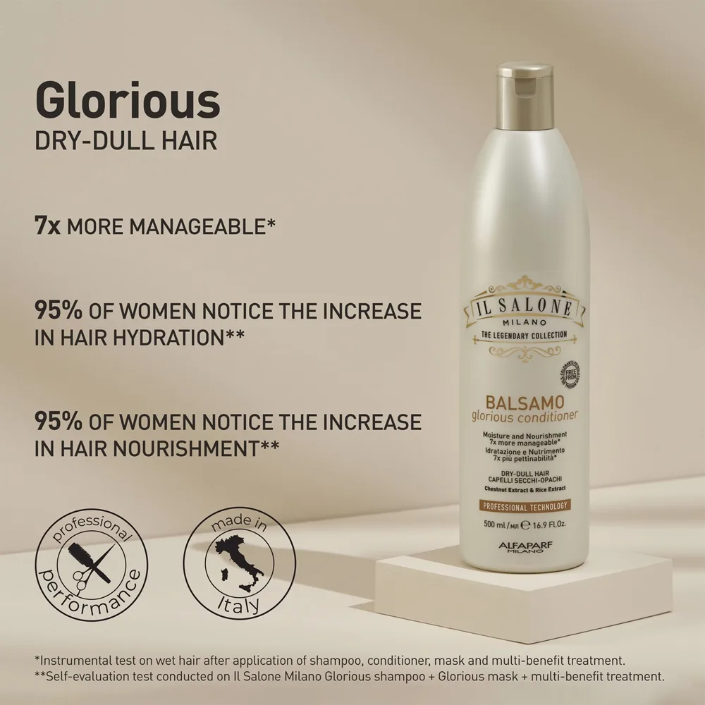 Alfaparf Milano Il Salone Milano Glorious ravitseva hoitoaine kuiville ja vaurioituneille hiuksille 500 ml