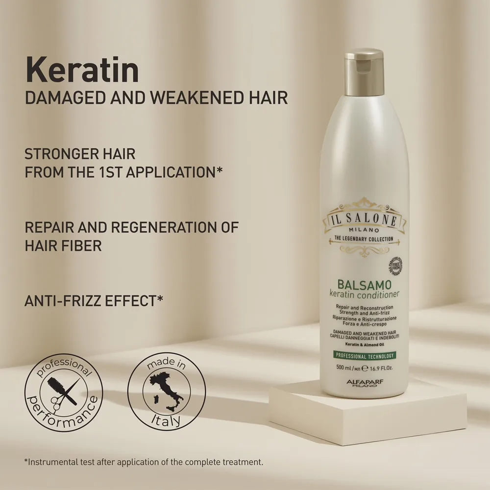 Alfaparf Milano Il Salone Milano Keratin uudistava hoitoaine vaurioituneille hiuksille 500 ml