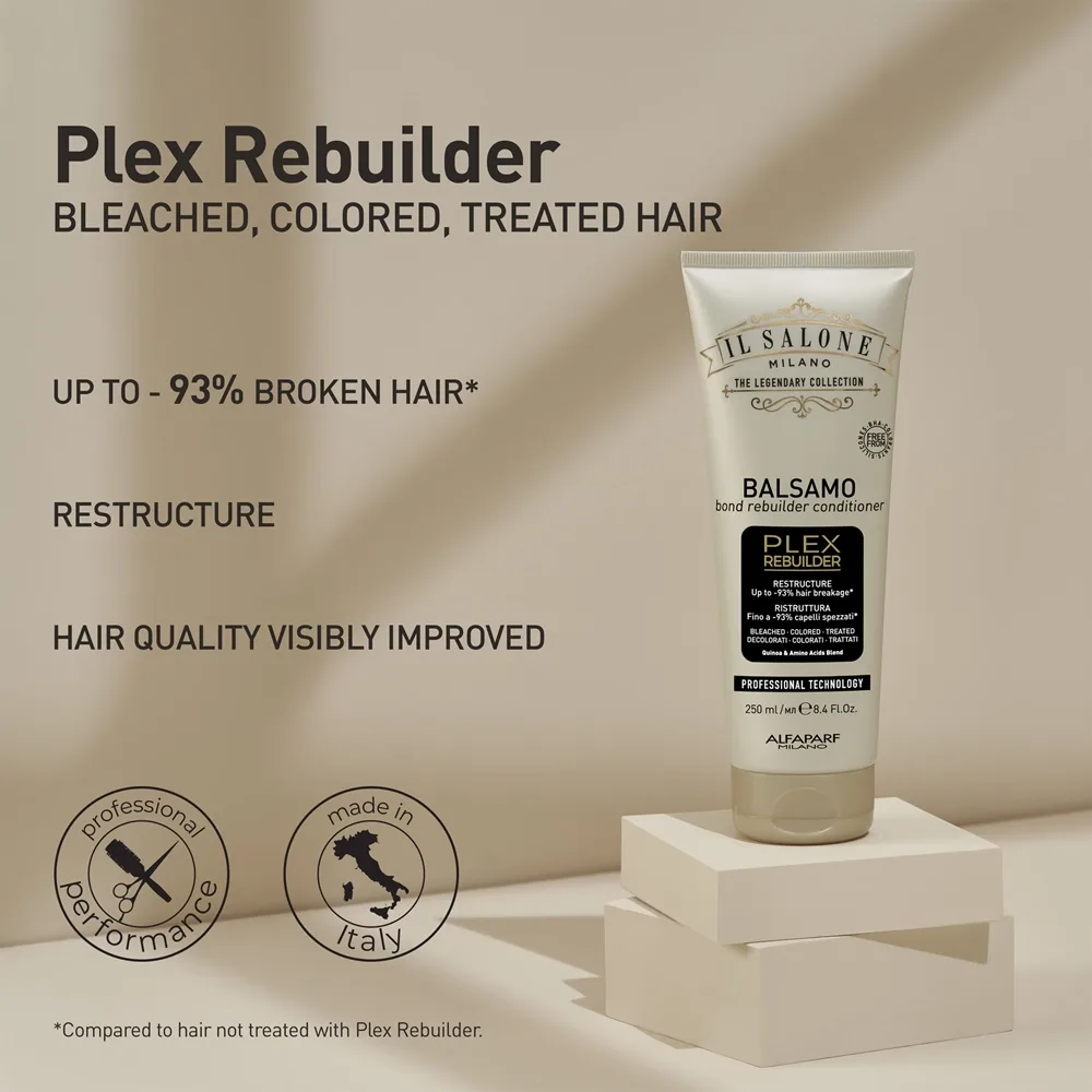 Alfaparf Milano Il Salone Milano Plex Rebuilder hoitoaine valkaistuille, värjätyille ja kemiallisesti käsitellyille hiuksille 250 ml
