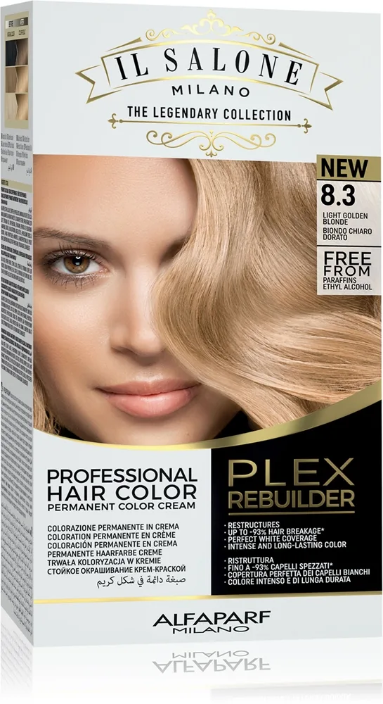 Alfaparf Milano Il Salone Milano Plex Rebuilder kestohiusväri sävy 8,3 - Light Golden Blonde 1 kpl