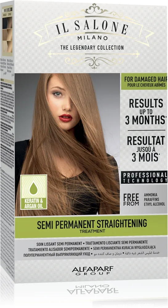 Alfaparf Milano Il Salone Milano Straightening Kit silottava hoito herkille hiuksille Illuminating Linseed Oil 1 kpl