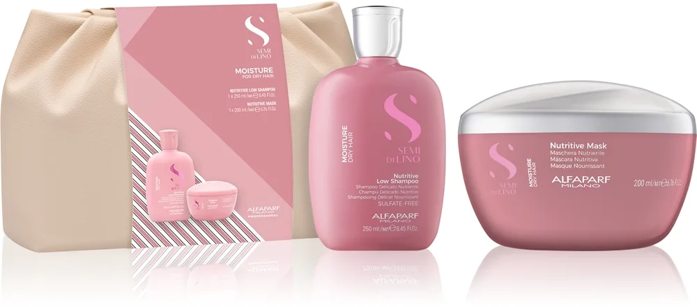 Alfaparf Milano Semi di Lino Moisture Duo Kit lahjasetti kuiville hiuksille