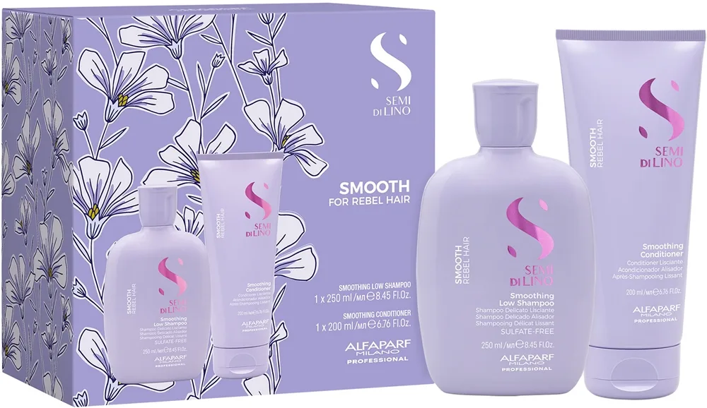Alfaparf Milano Semi di Lino Smooth Kit setti kurittomille ja pörröisille hiuksille