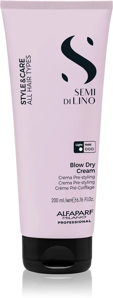 Alfaparf Milano Semi di Lino Style&Care Blow Dry Cream Tidsbesparende føntørrings primer med varmebeskyttelse til alle hårtyper 200 ml