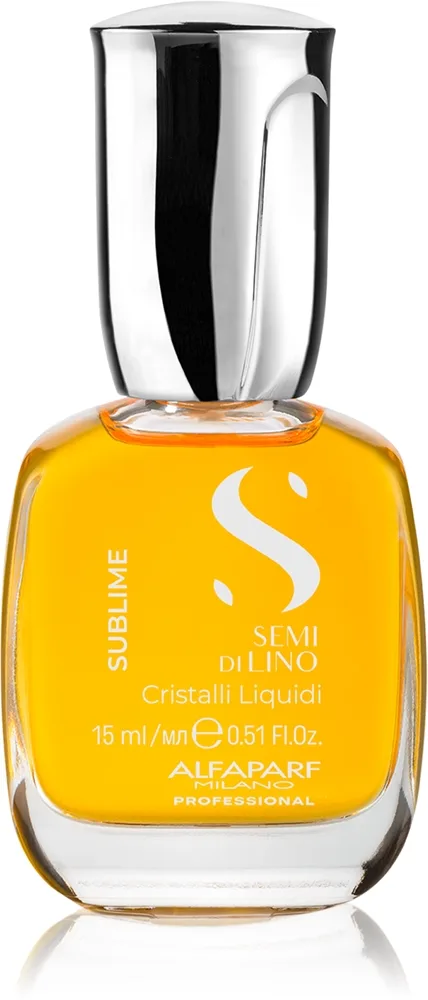 Alfaparf Milano Semi di Lino Sublime Cristalli kosteuttava öljy hiusten kiiltoa ja pehmeyttä lisäävä 15 ml