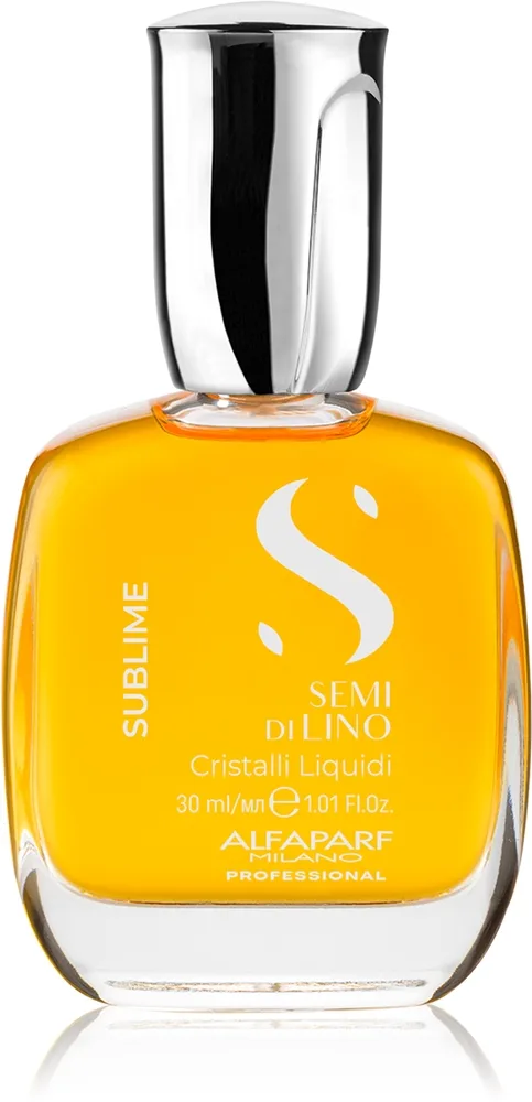Alfaparf Milano Semi di Lino Sublime Cristalli kosteuttava öljy hiusten kiiltoa ja pehmeyttä lisäävä 30 ml