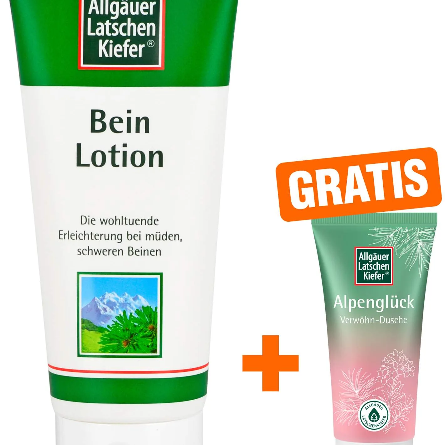 Allgäuer Latschenkiefer Beinlotion 200 ml + gratis Allgäuer Latschenkiefer Alpenglück Dusche 30 ml - Bei müden schweren Beinen