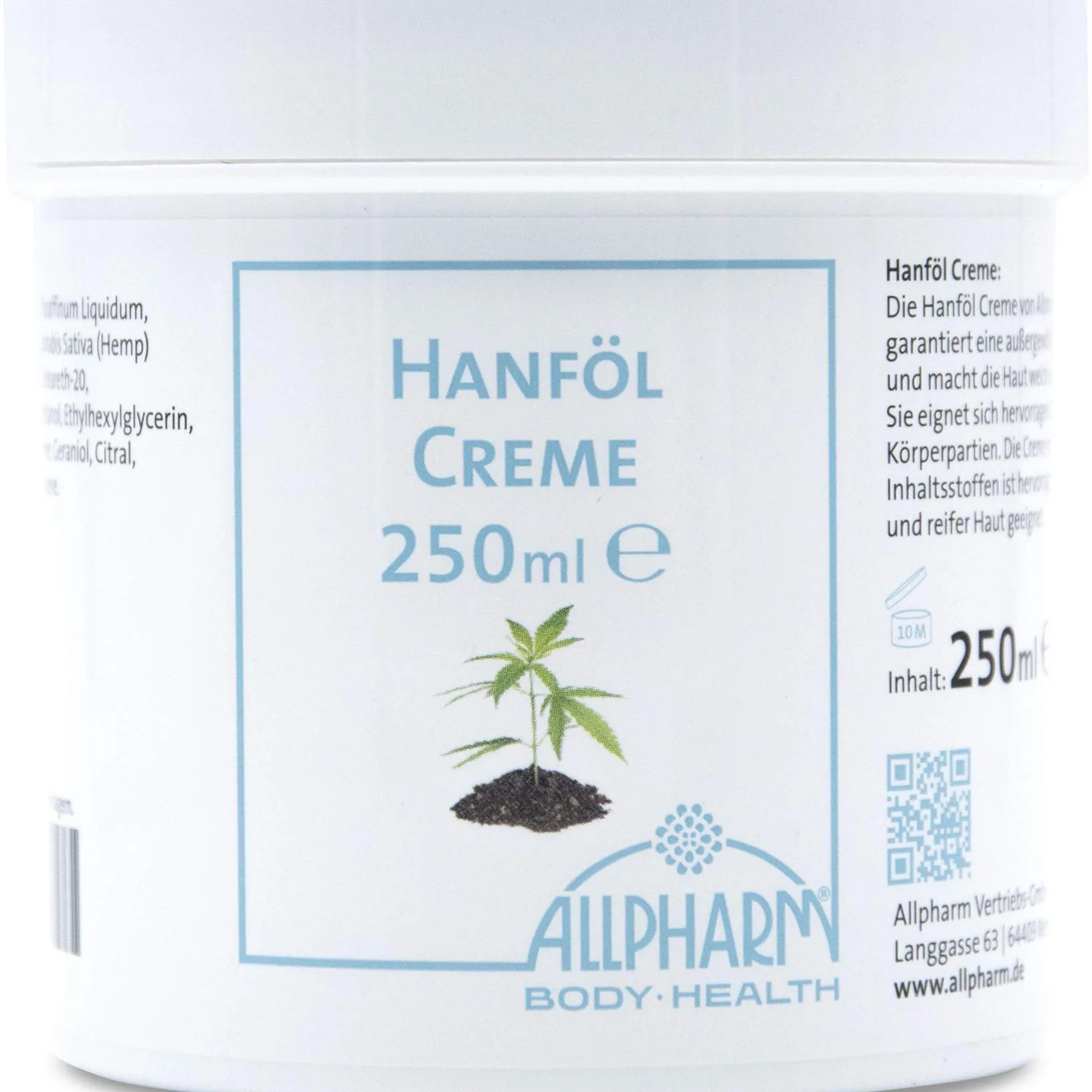 Hanföl 250 ml Creme - Zur Körperpflege