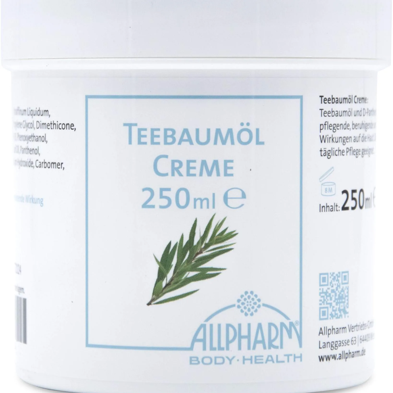 Teebaum Öl Creme 250 ml - Zur Körperpflege