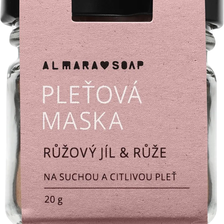 Almara Soap Face Pink Clay & Rose Lindrande ansiktsmask för mycket torr och känslig hud 20 g