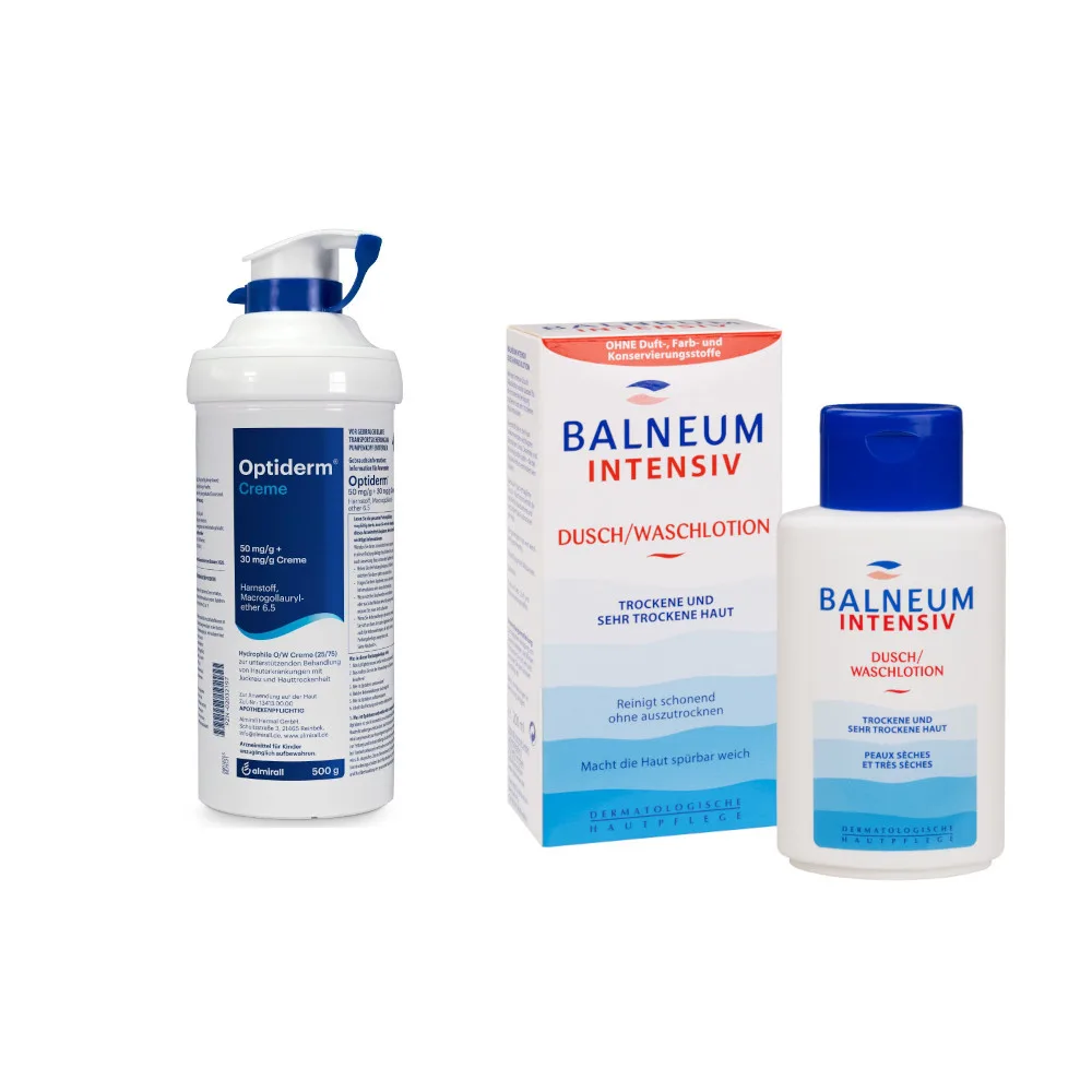 Optiderm Creme &amp; Balneum Intensiv Waschlotion Set 1 Sparset