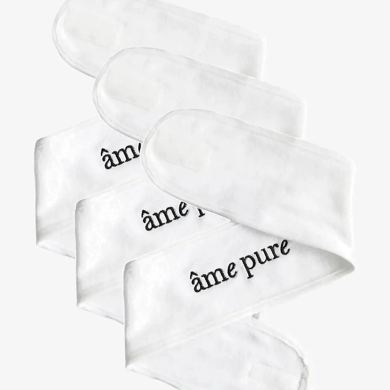 âme pure 3 X Spa Headbands - Hairband For Spa Treatments And Makeup - White - 3 PCS