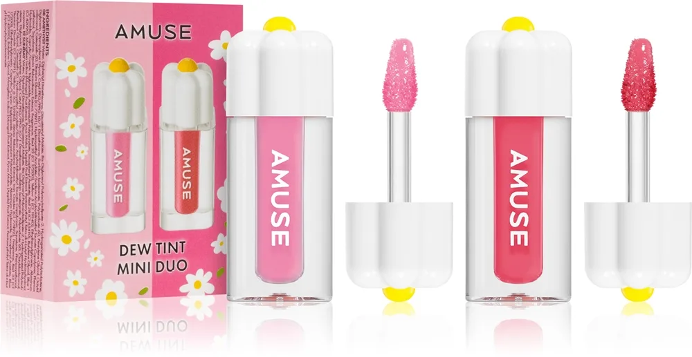 AMUSE Dew Tint Mini Duo kit – hydratiserande läppglans Skugga Cool Tone 2x1.5 g