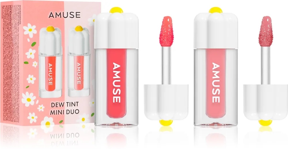 AMUSE Dew Tint Mini Duo kit – hydratiserande läppglans Skugga Warm Tone 2x1.5 g