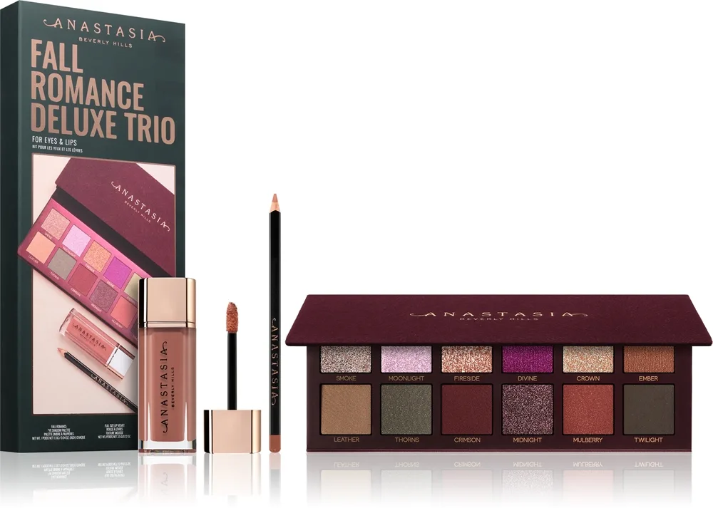 Anastasia Beverly Hills Fall Romance Deluxe Trio Presentförpackning för ögon och läppar för Kvinnor
