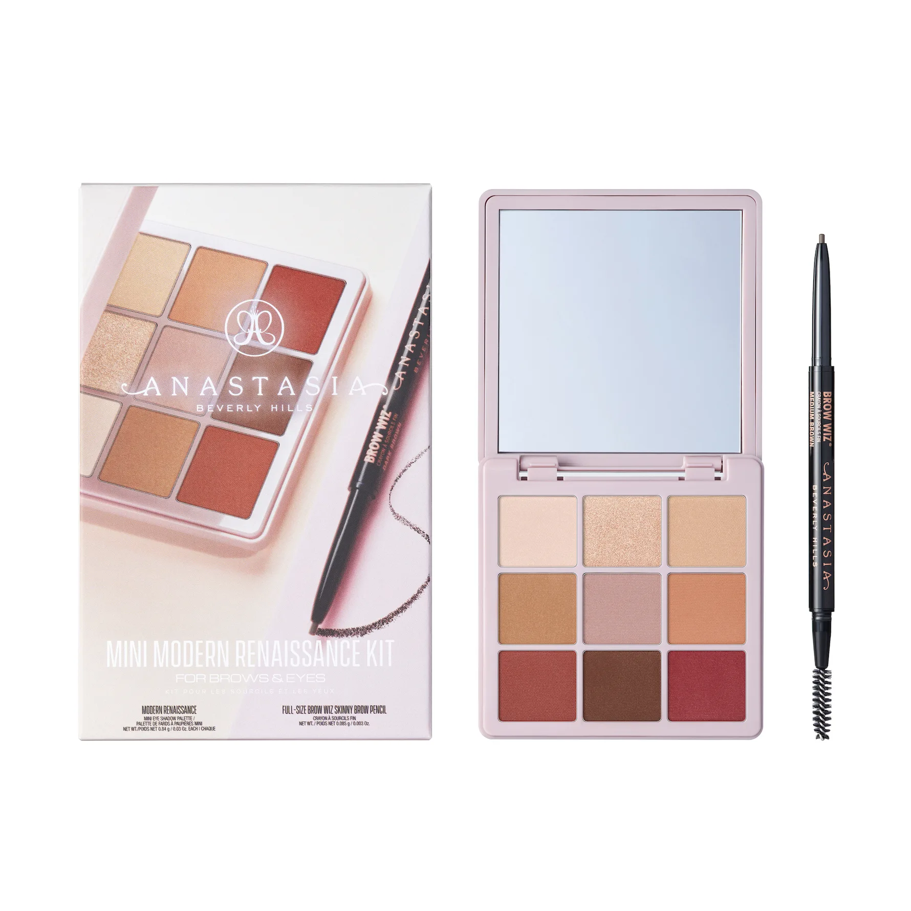 Anastasia Beverly Hills Mini Modern Renaissance Set Presentförpackning för ögon och ögonbryn Skugga Medium Brown Pencil