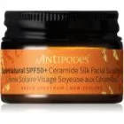 Antipodes Supernatural SPF50+ Ceramide Silk Facial Sunscreen Skyddande ansiktskräm med ceramider SPF 50+ 15 ml