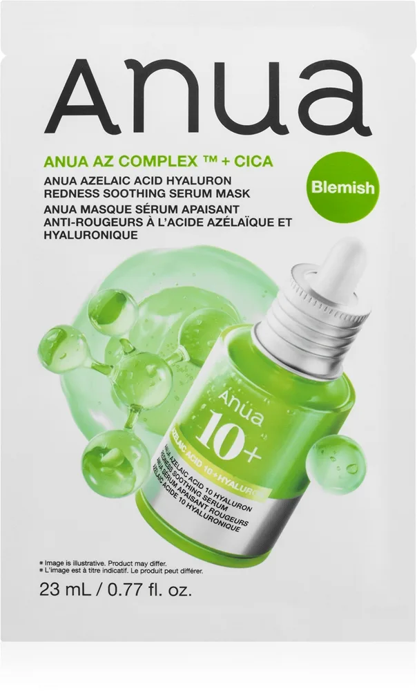 Anua Azelaic Acid Redness Soothing Serum Mask Beroligende ansigts sheetmaske mod rødme i huden 23 ml