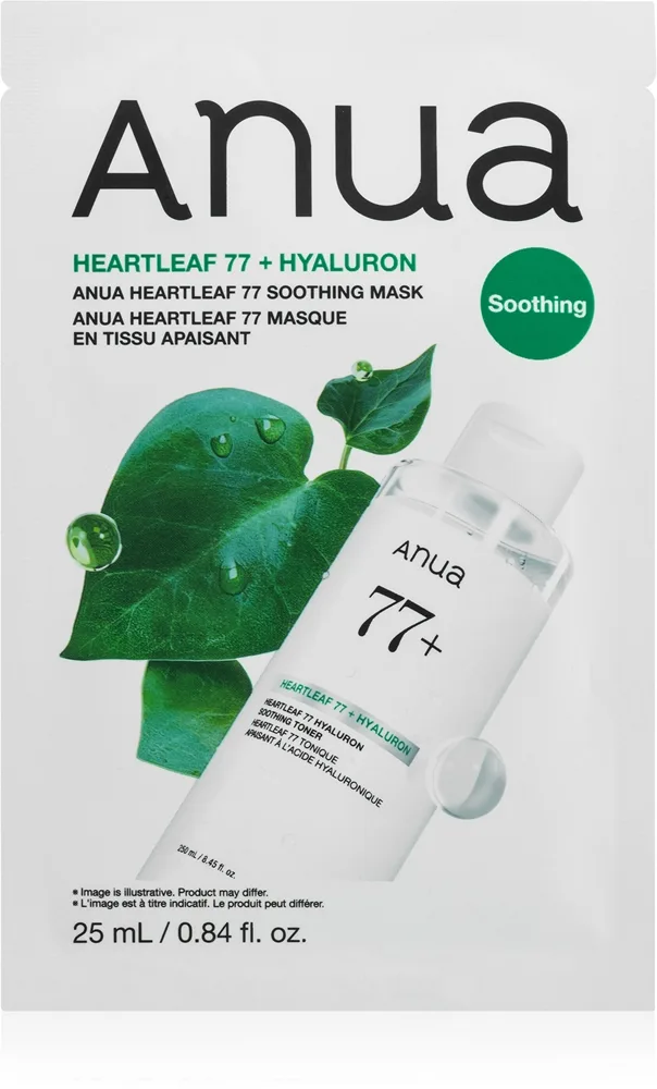 Anua Heartleaf 77 Soothing Mask Beroligende ansigts sheetmaske med fugtgivende virkning 25 ml