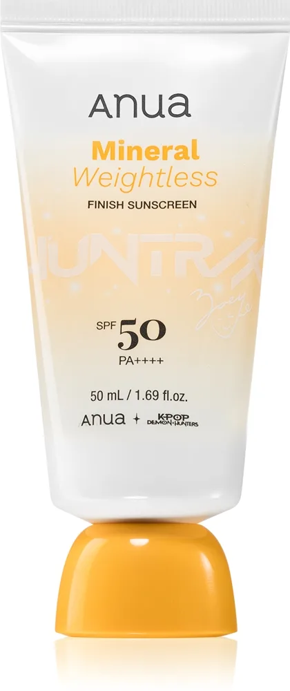 Anua K-Pop Demon Hunters Mineral Weightless Finish Sunscreen Beskyttende let fugtighedscreme SPF 50 50 ml